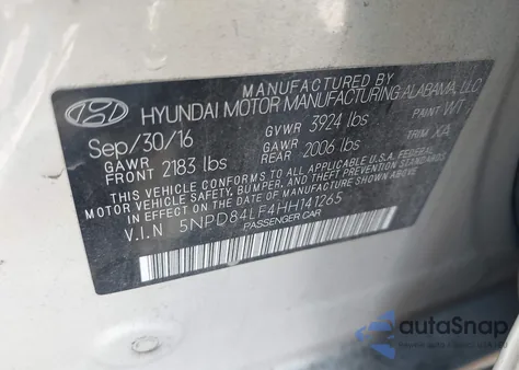 2017 Hyundai Elantra Value Edition из США, поврежденный, VIN 5NPD84LF4HH141265